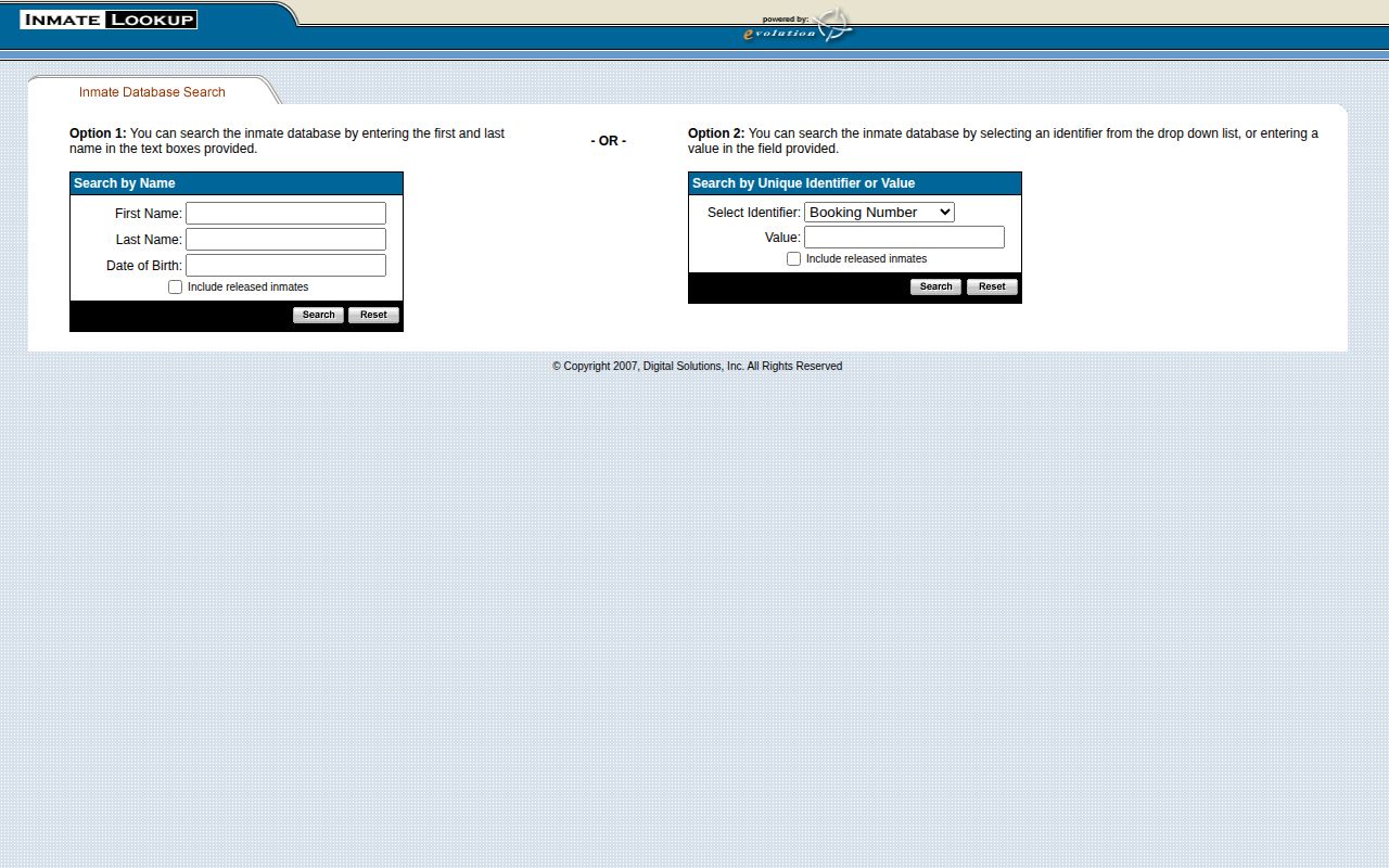 Indiana Marion County inmate information portal blank roster search fields